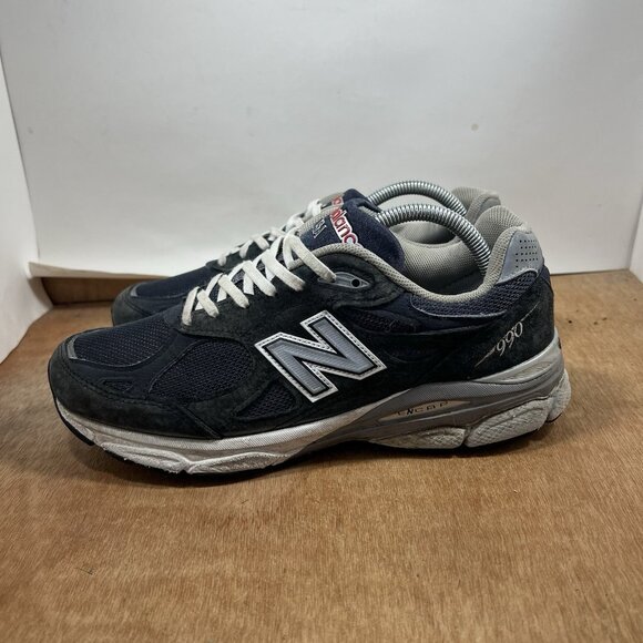 New Balance 990v3 Made in USA Navy Denim Suede M990NB3 Men's Size 8.5 Shoes - Picture 3 of 9